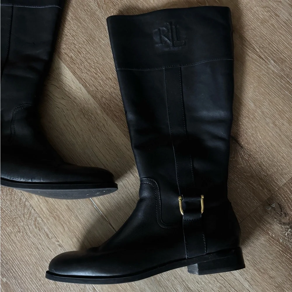 Lauren Ralph Lauren  Black Tall Knee‎ High Boots Black Size 8